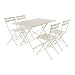 Table de jardin bistrot pliante métal + 4 assises emilia Table de jardin bistrot pliante métal + 4 assises emilia