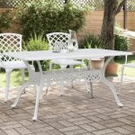 Table de jardin blanc 150x90x72 cm aluminium coul�