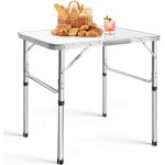 Table de jardin blanc aluminium mdf pliable 75 x 55 x 33 / 70 cm dayplus coffre table de camping rglable ...