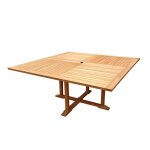 Table de jardin carr�e 150 x 150 cm pliante en teck massif - ancolie meubletmoi