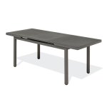 Table en alu et spraystone avec rallonge automatiquee - gris anthracite