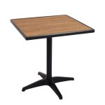 Table de jardin bistro balcon rev�tement aluminium noir aspect bois teck marron 04 0008536