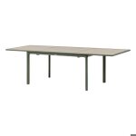 Table de jardin dilors effet bois lin & vert laurier 10 places en aluminium - hesp�ride