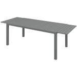 Table de jardin extensible 180 / 240lx94lx73h cm aluminium gris pour 6 - 8 personnes Table de jardin extensible 180 / 240lx94lx73h cm aluminium gris pour 6 - 8 personnes