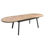 Table de jardin extensible 8 � 12 places effet bois en alu et polywood - oviala