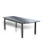 Table de jardin extensible en verre home deluxe sol - 180 / 240 x 90 cm Table de jardin extensible en verre home deluxe sol - 180 / 240 x 90 cm