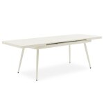 Table de jardin ext�rieur sunny l 180 cm extensible en aluminium coloris blanc pour 6 - 8 personnes