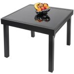 Table de jardin ib style diplomat quadro extensible pour 8 personnes aluminium 90 - 180 cm noir