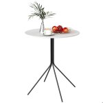 Table de jardin - outsunny - ronde � 60 cm - cadre en acier - pour int�rieur et ext�rieur - gris fonc� ...