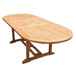 Table de jardin ovale extensible 180 / 240 cm teck massif ? ancolie meubletmoi
