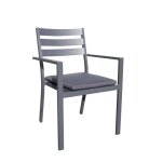 Table de jardin pelosa en aluminium anthracite avec rallonge papillon