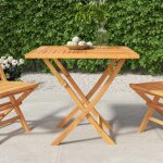 Table de jardin pliable - vidaxl - bois de teck - 85x85x76 cm - brun
