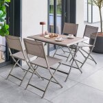 Table de jardin pliante 4 places 110x71cm azua caf� - hesp�ride