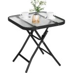 Table de jardin pliante table de balcon carrée table dappoint extérieure en verre trempé noir + transparent ... Table de jardin pliante table de balcon carrée table dappoint extérieure en verre trempé noir + transparent ...