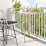Table de jardin pliante - beige - 90 x 51 x 75 cm - polyrotin - 4 personnes