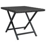 Table de jardin pliante - cloud - noir 45x35x32 cm - résine tressée c725 Table de jardin pliante - cloud - noir 45x35x32 cm - résine tressée c725