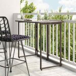 Table de jardin pliante - marron - 90 x 51 x 75 cm - polyrotin - 4 personnes