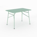 Table de jardin pliante en m�tal vert clair 4 personnes - yumi - rendez - vous d�co