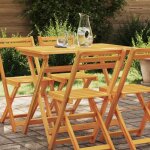 Table de jardin pliante rectangulaire 100x55x75 cm bois massif acacia