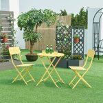 Table de jardin pliante sande 71 x 62 cm jaune