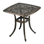 Table de jardin relaxdays avec trou pour parasol 53x53x53 cm aluminium r�sistant aux intemp�ries style ...