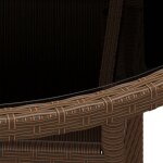 Table de jardin ronde cloud �80x75 cm verre tremp� / r�sine tress�e marron tt118
