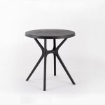 Table de jardin ronde - ivan - �70 cm - anthracite - r�sine renforc�e - design moderne