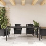 Table de jardin sweety et plateau en verre noir 190x90x75cm résine tressée tt903 Table de jardin sweety et plateau en verre noir 190x90x75cm résine tressée tt903