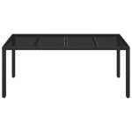 Table de jardin sweety et plateau en verre noir 190x90x75cm résine tressée tt907 Table de jardin sweety et plateau en verre noir 190x90x75cm résine tressée tt907