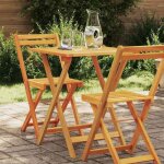 Table de jardin - usage terrasse - vidaxl - design - classique pliante naturel 60x60x72cm eu25 x17945 ...