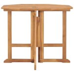 Table de jardin - uu - pliable - �90x75 cm - bois de teck solide c648