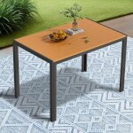 Table de jardintable  manger dextrieur aluminium wpc 110 x 70 cmrsistante aux intempries