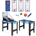 Table de jeux - dreamade - baby - foot 6 en 1 - basket - ball - billard - ping - pong - hockey - jeu ...