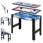 Table de jeux multifonctions 5 en 1 - sportnow - billard ping - pong hockey jeu darcade de basket - ball ...