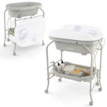 Table à langer bébé avec baignoire pliante 20l 4 en 1 costway - 4 rouestuyau 1m - plateau de rangement ... Table à langer bébé avec baignoire pliante 20l 4 en 1 costway - 4 rouestuyau 1m - plateau de rangement ...