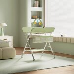 Table � langer pliable et portable avec roulettes et panier hauteur r�glable cadre m�tallique tissu oxford ...