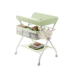 Table  langer pliante - promi - avec roulettes et rangement - vert clair - 80x63x103cm