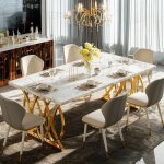 Table  manger - 160 x 80 x 75 cm placage de marbre - table de salle  manger table de cuisine rectangulaire ...