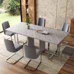 Table � manger 180x80x75 cm table � manger robuste pieds en m�tal table � manger rectangulaire pour 6 ...