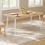 Table à manger pour 4 - 6 personnes style ferme surface résistante à la chaleur 75 x 140 x 75 cm doré ... Table à manger pour 4 - 6 personnes style ferme surface résistante à la chaleur 75 x 140 x 75 cm doré ...