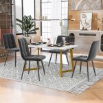 Table � manger avec 4 chaises table de cuisine moderne 117 � 68 cm table � manger chaises en velours ...