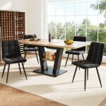 Table a manger bois avec 4 chaises table extensible de cuisine 4 personnestable carr�e extensiblepieds ...