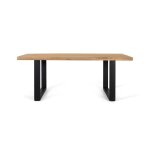 Table � manger en bois de manguier - 200 cm - 8 personnes - bois massif - finition mate - pi�tement en ...