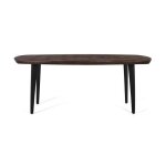 Table � manger en bois de manguier - 200x120x77 cm - design industriel - ovale - marron - 8 personnes ...