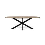 Table � manger en bois de manguier - 220 cm - industriel - 8 personnes - bois massif - m�tal noir - design ...