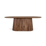 Table � manger ovale en bois de manguier - 210 cm - 8 places - style scandinave - bois massif - finition ...