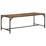 Table � manger en bois de manguier - vidaxl - 200x100x75 cm - brun - bois massif - cadre en fer - style ...