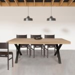 Table � manger cadix 8 personnes 180 x 90 cm / d�cor ch�ne blanchi