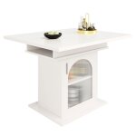 Table � manger - cdisplay - table � rallonges - avec espace de rangement - balnc - 110 - 140�80�76cm ...