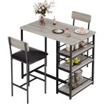 Table a manger avec chaises - ensemble table de bar avec 2 tabourets 91x50x91cm - pour salle  manger ...